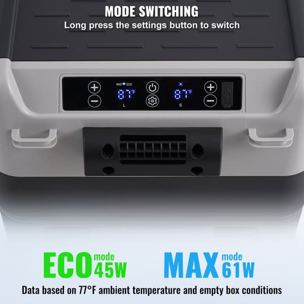 Bærbart Bil Køleskab Fryser Kompressor 50 L, Dual Zone, Ideel til Hjemme og Bil, Energisparende