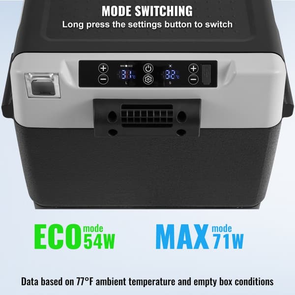 Bärbar Bil Kylskåp Frys Kompressor 58 L, Dubbelzon för Hemmabruk, Effektiv Isolering, Kompakt Design