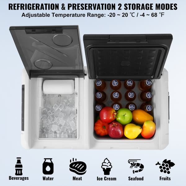 Bärbar bilkylskåp frys 36 L, dual zone, med istillverkningsfunktion, effektiv och kompakt