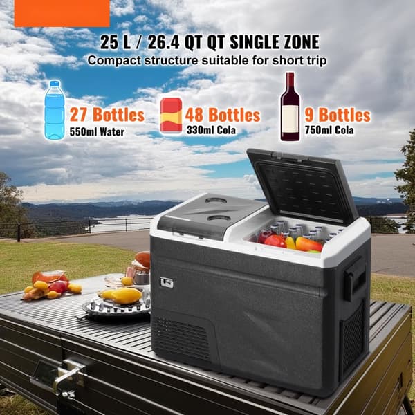 Bärbar bilkylskåp frys 36 L, dual zone, med istillverkningsfunktion, effektiv och kompakt