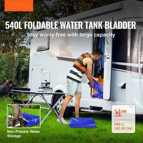 Kannettava vesisäiliö 142,7 Gallon 1000D PVC kokoontaitettava vesitankki, kestävä ja helppokäyttöinen