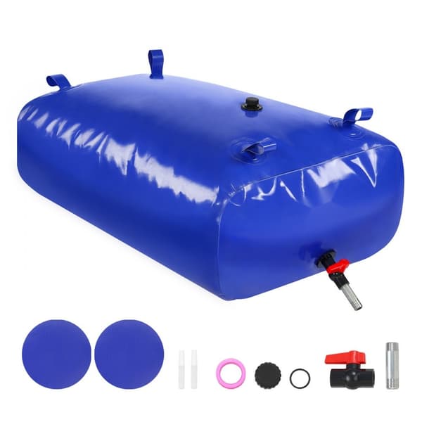 Kannettava vesisäiliö 87 Gallonaa, 1000D PVC, Kokoontaitettava Vesisäiliö, Helppo Kuljetus, Kestävä Rakennus
