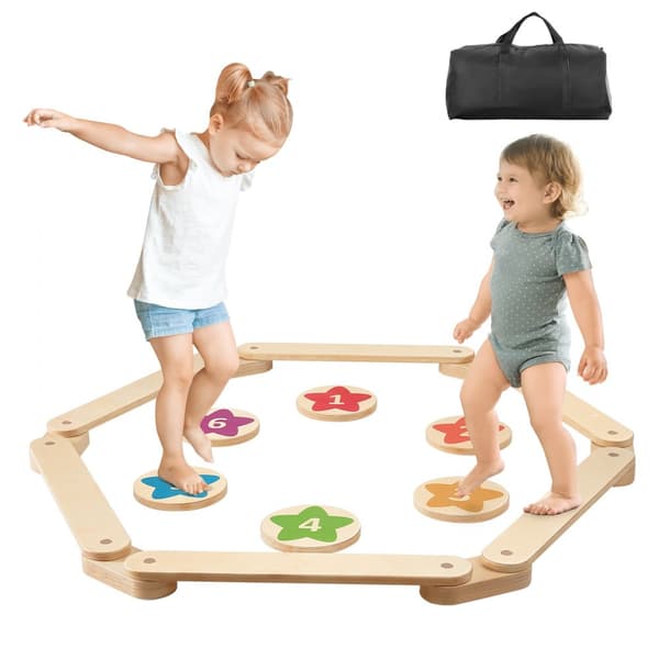 Børn Balance Beam Stepstones, Gymnastik Balance Board, 6 STK, Ergonomisk Design, Sikker Leg, Styrkelse af Balance
