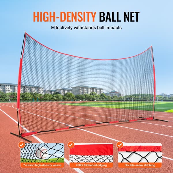Barricade Backstop-nät 20x10 fot, bärbar bollsportbarriärnät, träningsutrustning med bärväska, skyddsskärm för baseball, softball och lacrosse