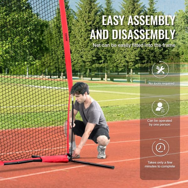 Barricade Backstop-nät 20x10 fot, bärbar bollsportbarriärnät, träningsutrustning med bärväska, skyddsskärm för baseball, softball och lacrosse