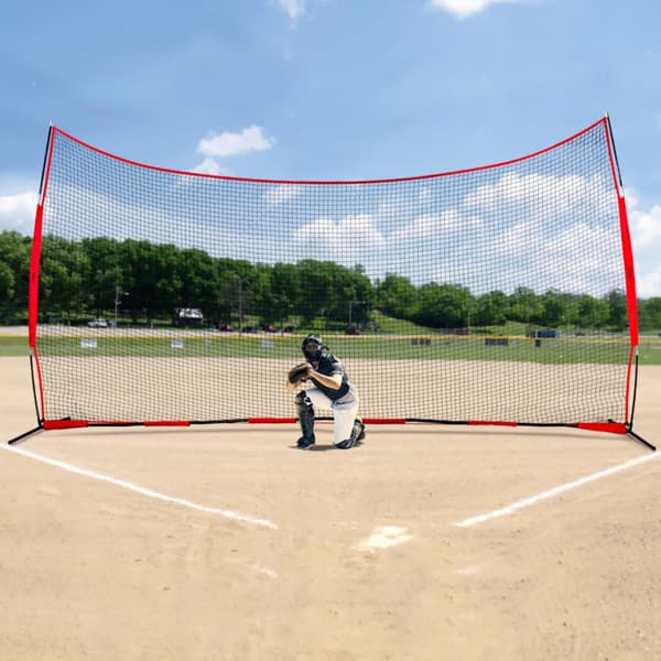 Barricade Backstop-nät 20x10 fot, bärbar bollsportbarriärnät, träningsutrustning med bärväska, skyddsskärm för baseball, softball och lacrosse