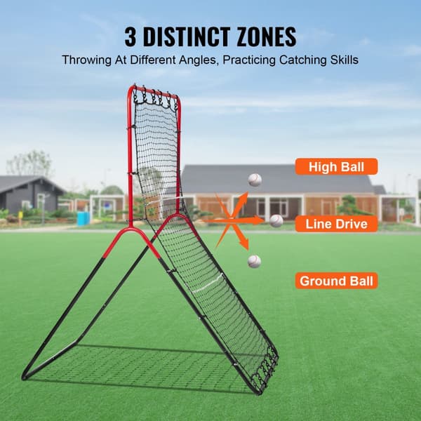 Baseball og Softball Rebounder Net 3x4,5 ft PitchBack 3-vejs træner, hold styr på dine kast, forbedr din præstation