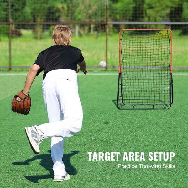 Baseball og Softball Rebounder Net 3x4,5 ft PitchBack 3-vejs træner, hold styr på dine kast, forbedr din præstation
