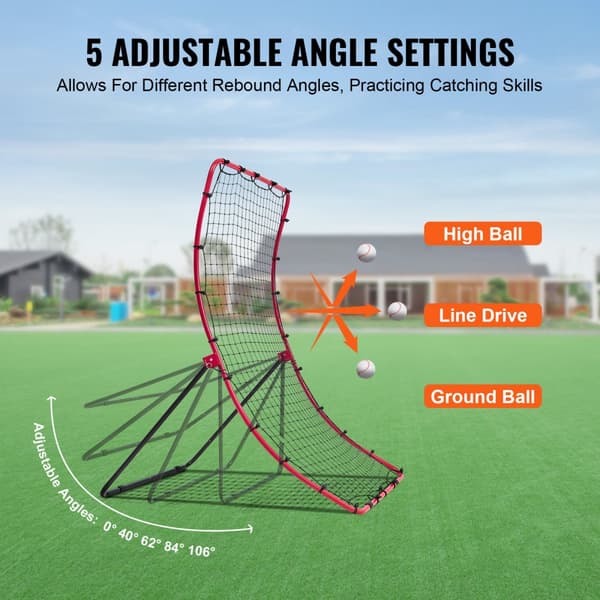 Baseball og Softball Rebounder Net 4x5,5 ft PitchBack, 360° Felttræning, Effektiv Rebound, Forbedr Dit Spil