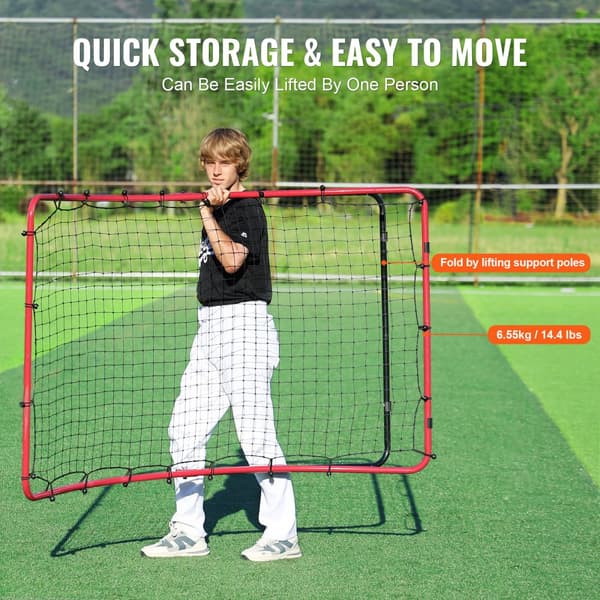 Baseball og Softball Rebounder Net 4x5,5 ft PitchBack, 360° Felttræning, Effektiv Rebound, Forbedr Dit Spil