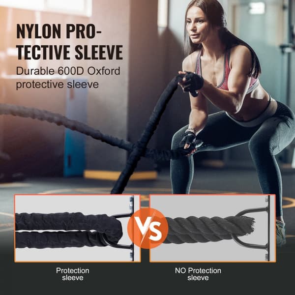 "Battle Rope 1,5" 12m Gym Träning, Styrketräning, Fitness Rep, Hög Kvalitet, Effektiv Träning"