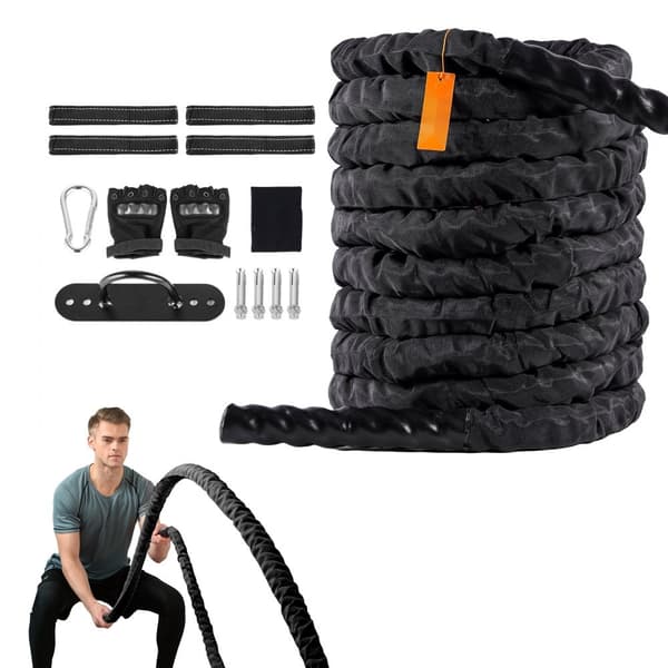 Battle Rope 1,5" 40Ft, træning, styrketræning, fitness reb, modstandsøvelse, holdbar, alsidig