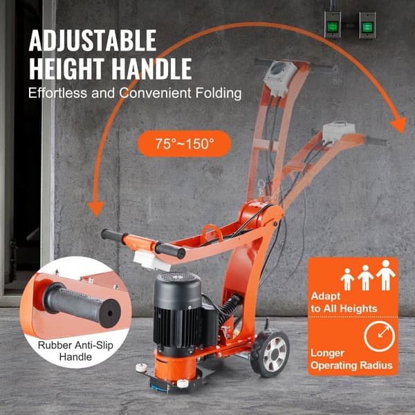 Betongulvsliber 7" Walk-Behind Polermaskine 2.0HK, justerbar og effektiv gulvslibemaskine