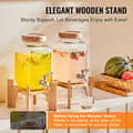 Miniatyrbild 6 av 9: Dryckesdispenser 1 gallon, Glas Juice Dispenser med stativ, Rostfri Stålkran, Perfekt för Fester, Is Te Lemonad Juice Vatten
