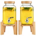 Miniatyrbild 9 av 9: Dryckesdispenser 1 gallon, Glas Juice Dispenser med stativ, Rostfri Stålkran, Perfekt för Fester, Is Te Lemonad Juice Vatten