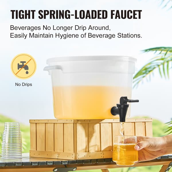 Drikkevaredispenser 3 gallon, plastikjuicedispenser med tap og låg, iste limonade vanddispenser til fester, holdbart design