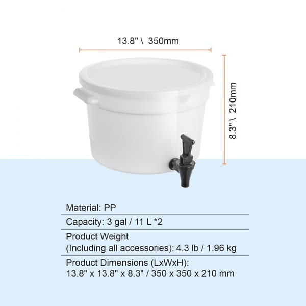 Drikkevaredispenser 3 gallon, plastikjuicedispenser med tap og låg, iste limonade vanddispenser til fester, holdbart design