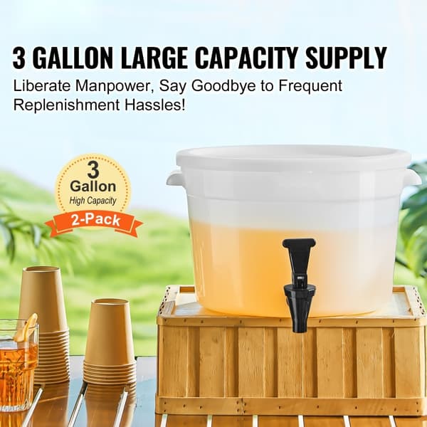 Drikkevaredispenser 3 gallon, plastikjuicedispenser med tap og låg, iste limonade vanddispenser til fester, holdbart design