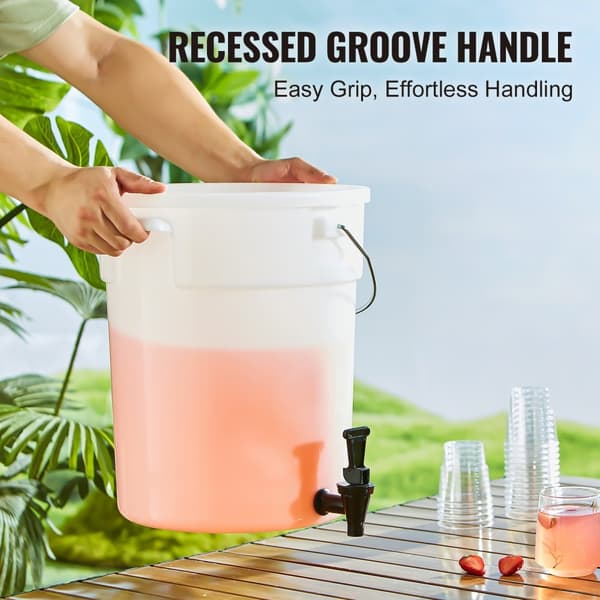 Drikkevaredispenser 5 gallon, automatisk drikkevarer til fester, plastjuice-dispenser med tap og låg, iste, limonade, juice, vanddispenser