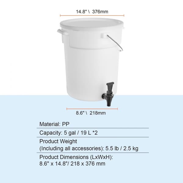 Drikkevaredispenser 5 gallon, automatisk drikkevarer til fester, plastjuice-dispenser med tap og låg, iste, limonade, juice, vanddispenser