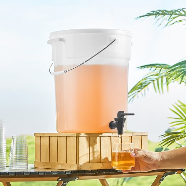Drikkevaredispenser 5 gallon, automatisk drikkevarer til fester, plastjuice-dispenser med tap og låg, iste, limonade, juice, vanddispenser