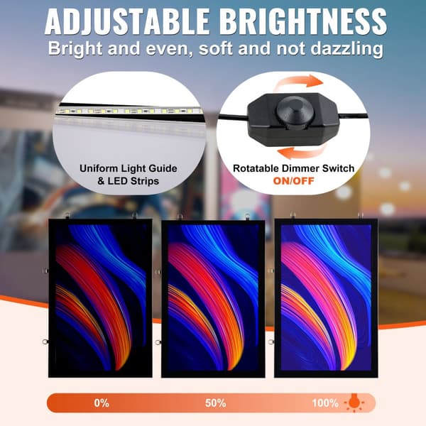 LED-valolaatikko 610x914mm, Musta Kuvakehys ja Julistekehys Elokuvajulisteille