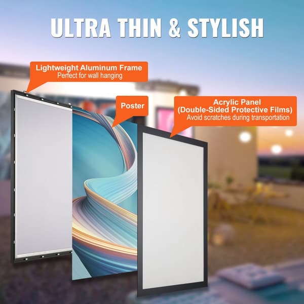 LED-valolaatikko 610x914mm, Musta Kuvakehys ja Julistekehys Elokuvajulisteille