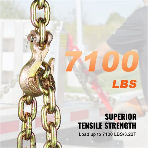 Binder kæde G80, trækkæde med kroge 3/8"x10,3', 2 pakke, 7100 lbs holdbarhed