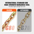 Miniatyrbild 3 av 9: Binder Chain G80 Spännband med krokar 5/16"x10,3' 2-pack, 4900 lbs kapacitet, hållbar kedja