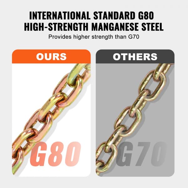 Binder Chain G80 Tie Down, trækkæde med to kroge, 5/16" x 10,3", 4900 lbs, holdbar og sikker fastening