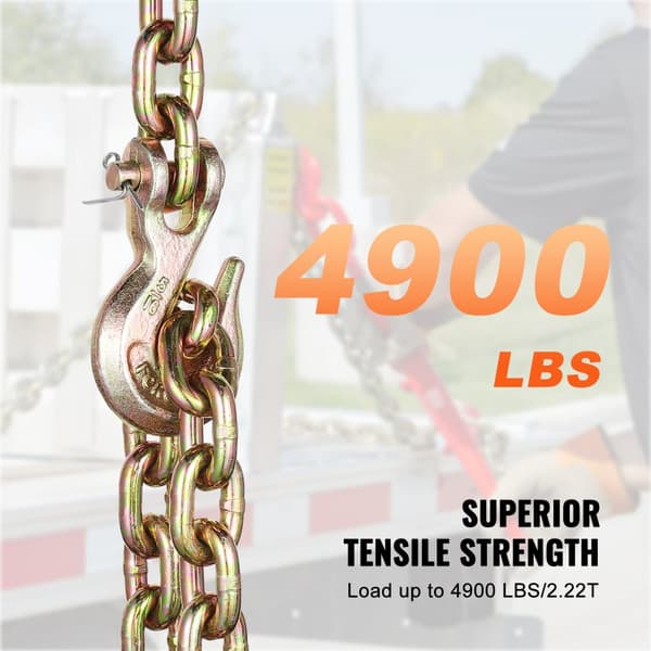 Binder Chain G80 Tie Down, trækkæde med to kroge, 5/16" x 10,3", 4900 lbs, holdbar og sikker fastening