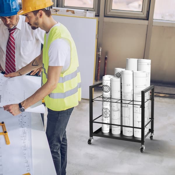 Blueprint Förvaringsställ 12 Platser Mobil Rullfilhållare för Arkitekter och Designers