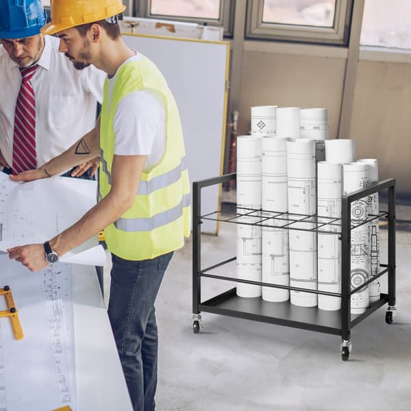 Blåprintsopbevaringshylde 20 Slots Mobil Rulle Filholder til Arkitektur