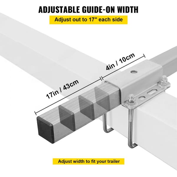Bådtrailer Guide On, 24", Et Par Trailer Ponton Bunk Board Guide-ons, Stål Trailer Guider, Komplet Monteringsudstyr Inkluderet