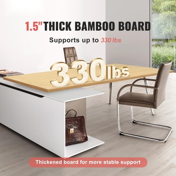 Bordplade i bambus, rektangulær 70,9" x 29" x 1,5", 330 lbs belastning, holdbar og stilfuld