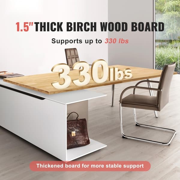 Bordplade i massivt ahorntræ, rektangulær 29,5" x 23,6" x 1,5", slidstærk og elegant design