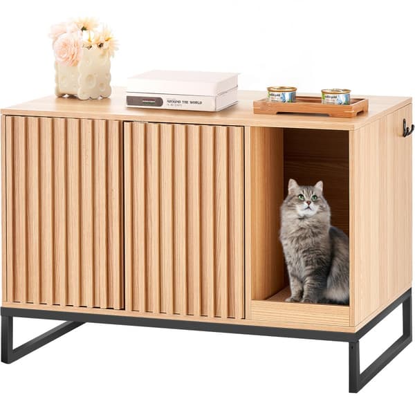 Kissanhiekkalaatikon kotelo, piilotettu hiekkalaatikkokaluste 31,5" P x 20" L x 22" K, tyylikäs ja käytännöllinen ratkaisu