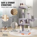Miniatyrbillede 6 af 9: Kattetårn 45,2" med kattehus, sisal kradsestolpe, lysegrå, holdbart og stilrent design