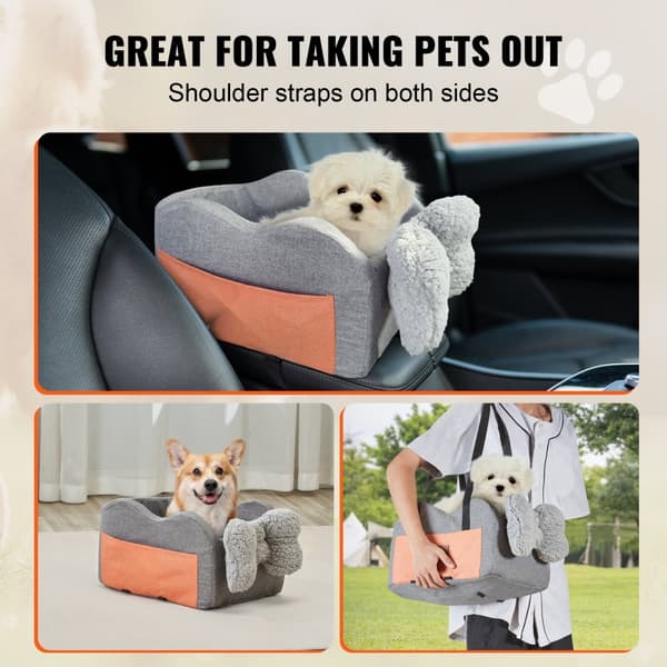 Center Console Hundsäte, Booster Säte för Liten Hund upp till 8 lbs, Bilaccessoar för Djur