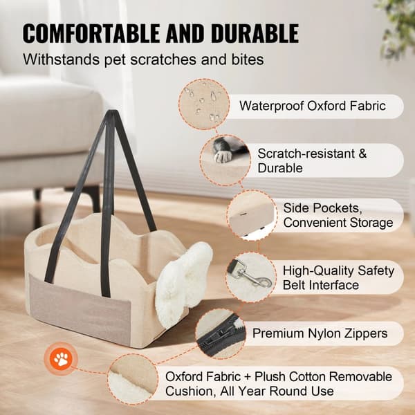 Center Console Hunde Autostol, Booster til Lille Hund op til 8 lbs, Sikker og Komfortabel Transport, Let at Installere