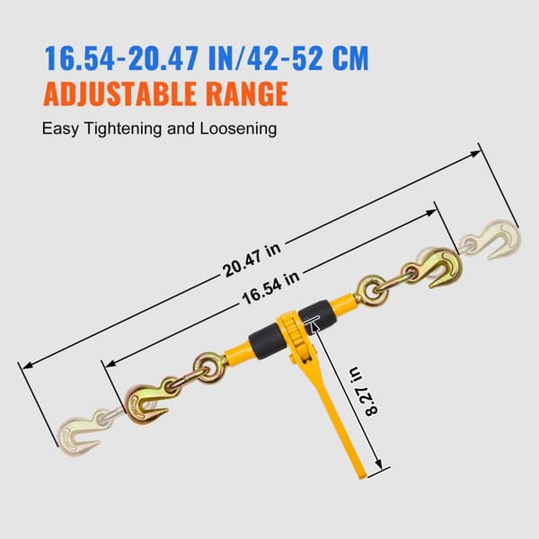 Kædebinder skraldeholder 1/4"-5/16" 2600 lbs til fastgørelse - 2 pakker, robust og holdbar