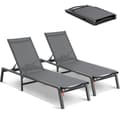Miniatyrbild 1 av 9: Vikbar Chaise Lounge Stolen för Utomhusbruk, Justerbar 5-position, 2 st