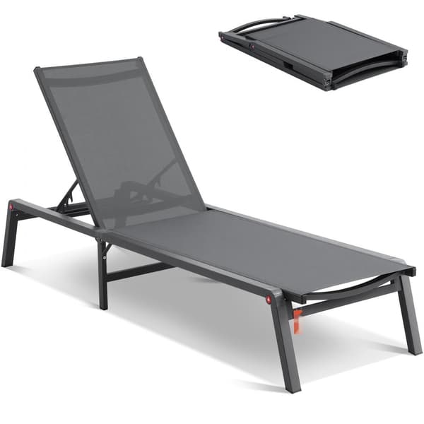 Justerbar Chaise Lounge Stol, Udendørs Patio Lounge, 5-positioner, Komfortabel og Stilfuld