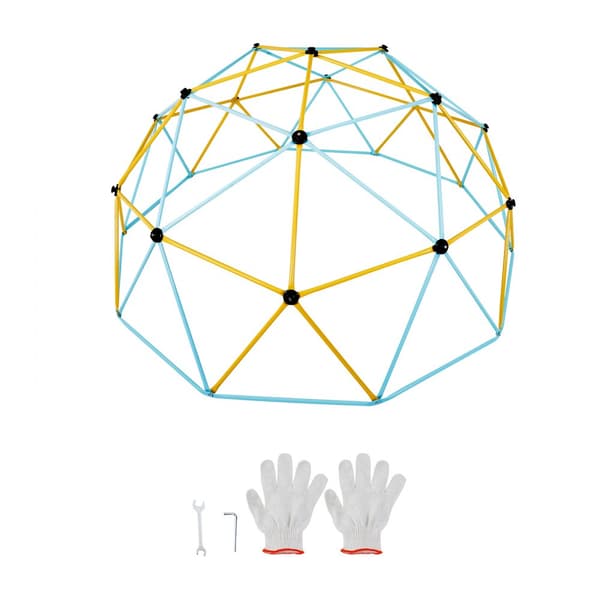 Klattdom, 10FT geometrisk klättringslekplats för barn 3-10 år, Jungle Gym med 750 LBS stöd och enkel montering