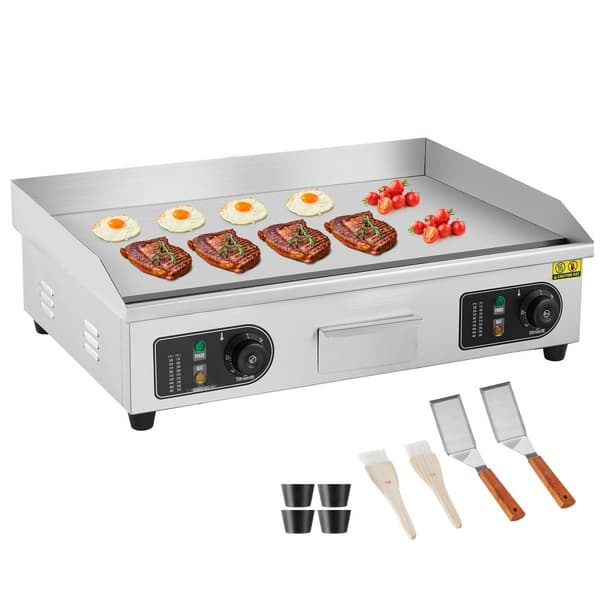 Kommerciel elektrisk bageplade 4000 W, bordplade flad grill, temperaturinterval 50℃-300℃, hurtig opvarmning