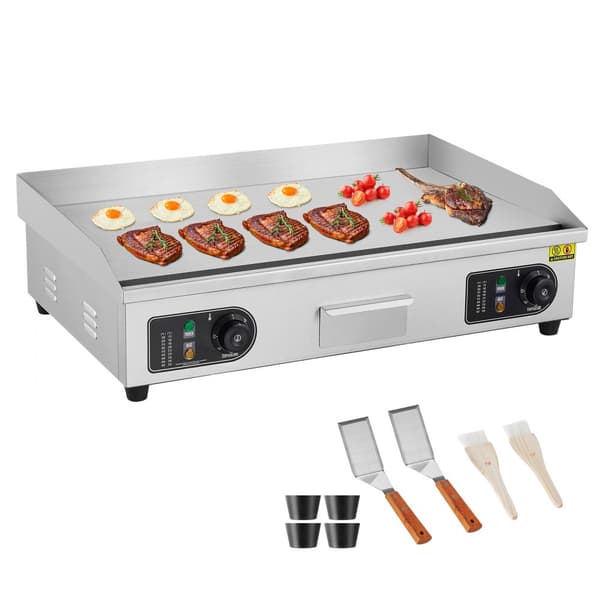 Kommerciel elektrisk bageplade 4400 W, bordplade flad grill, temperaturindstilling 50℃-300℃, hurtig opvarmning, holdbar konstruktion