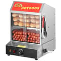 Miniatyrbillede 1 af 9: Kommerciel hotdog-damper 2-trins elektrisk bollevarmer 27L med skydedøre, effektiv madlavning, høj kapacitet, hurtig opvarmning