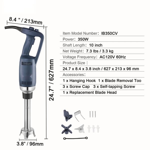 Teollinen Upotussekoitin 350 W Heavy Duty - Tehokas Käsisekoitin Keittokastikkeille