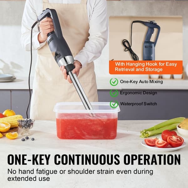 Kommerciel neddykkende blender 350W, kraftig håndmixer til supper og saucer, hurtig blanding, ergonomisk design