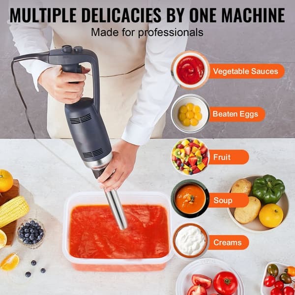 Kommerciel neddykkende blender 350W, kraftig håndmixer til supper og saucer, hurtig blanding, ergonomisk design